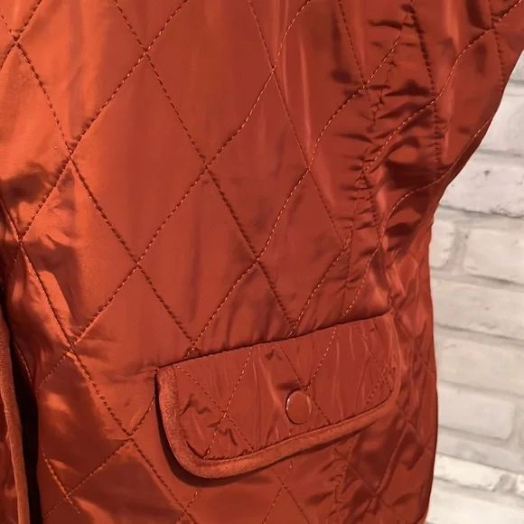 Talbots copper vest snaps pockets poly satin outer shell inside microfiber - Picture 3 of 11